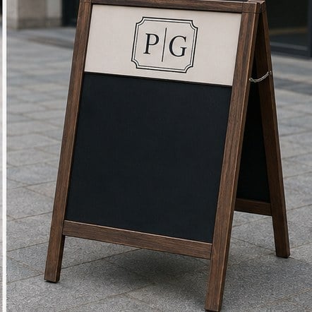 Chalkboard & Menu A-Frames with custom branding
