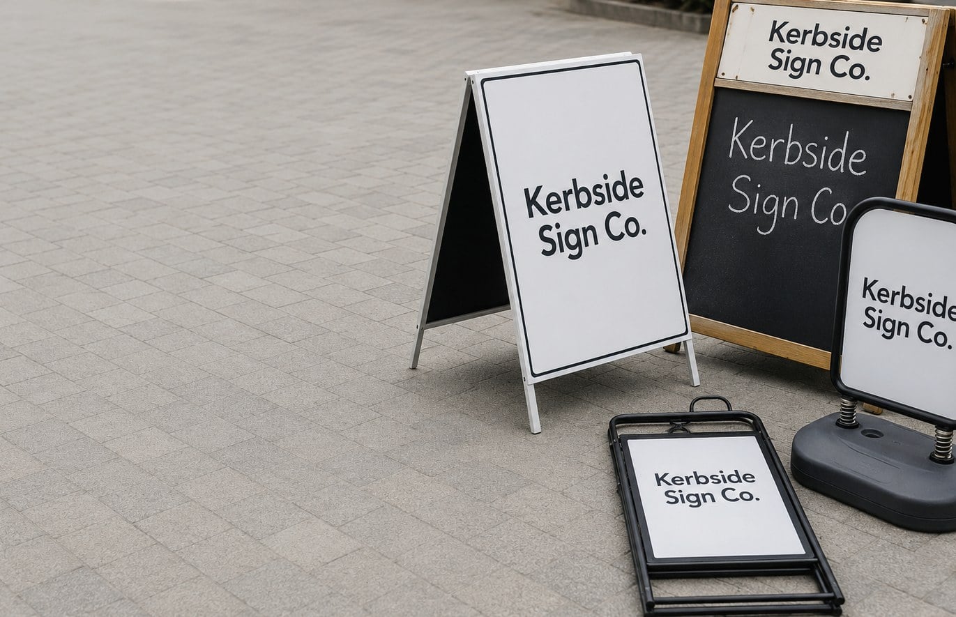 Custom printed a-frame signs with logo