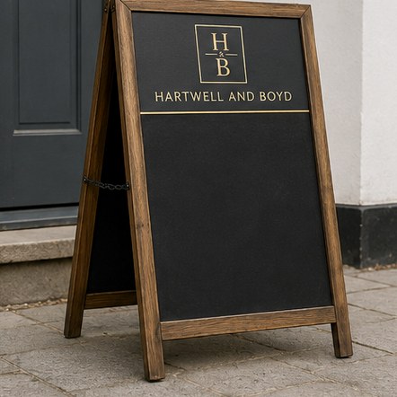 Customized a-frame signs for salons, studios and clinics